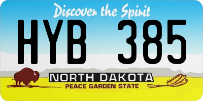 ND license plate HYB385