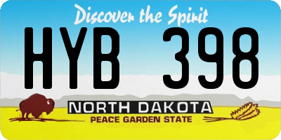 ND license plate HYB398