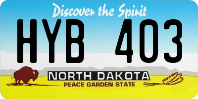 ND license plate HYB403