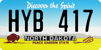ND license plate HYB417
