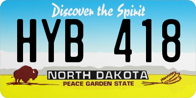 ND license plate HYB418