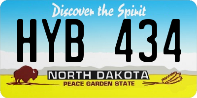 ND license plate HYB434
