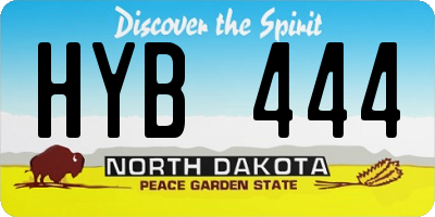 ND license plate HYB444