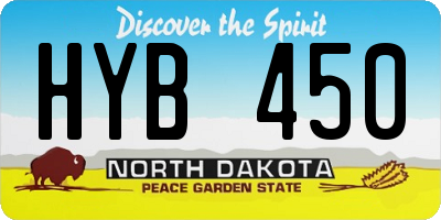 ND license plate HYB450