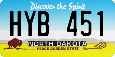 ND license plate HYB451