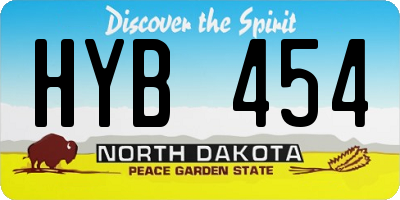 ND license plate HYB454