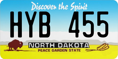 ND license plate HYB455
