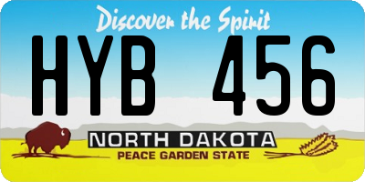ND license plate HYB456