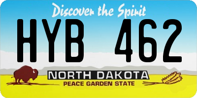 ND license plate HYB462