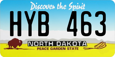 ND license plate HYB463