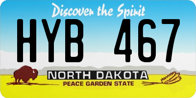ND license plate HYB467
