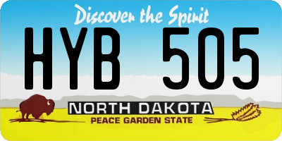 ND license plate HYB505