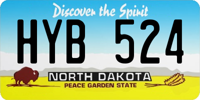 ND license plate HYB524