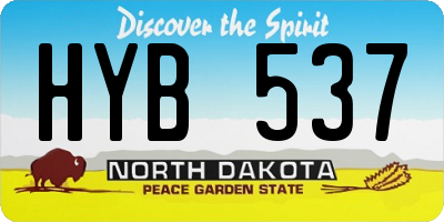 ND license plate HYB537
