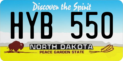 ND license plate HYB550