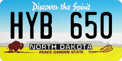 ND license plate HYB650