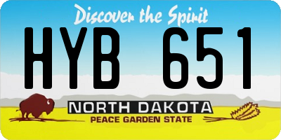 ND license plate HYB651