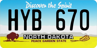 ND license plate HYB670