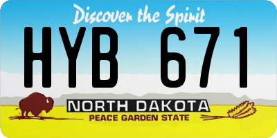 ND license plate HYB671