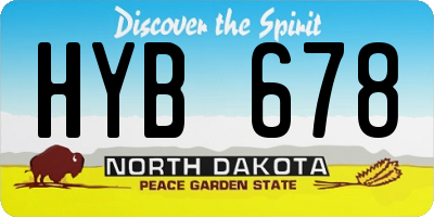 ND license plate HYB678