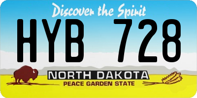 ND license plate HYB728