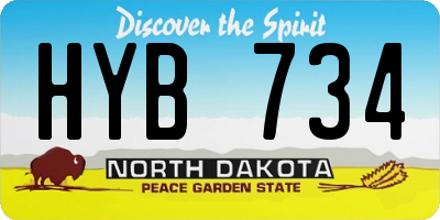 ND license plate HYB734
