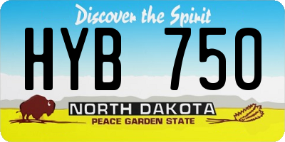 ND license plate HYB750