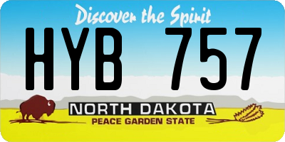 ND license plate HYB757