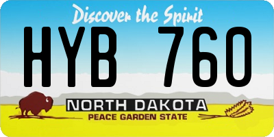 ND license plate HYB760