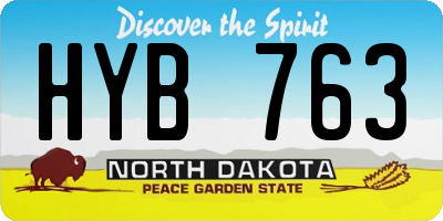 ND license plate HYB763