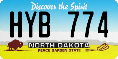 ND license plate HYB774