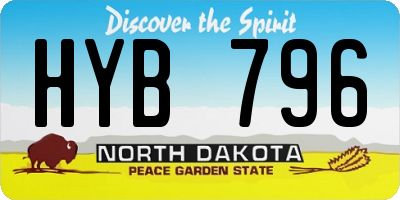 ND license plate HYB796