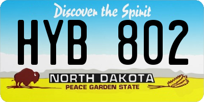 ND license plate HYB802