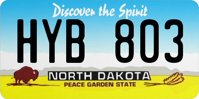 ND license plate HYB803