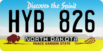 ND license plate HYB826
