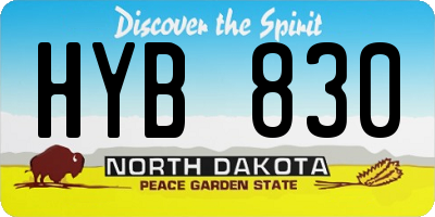 ND license plate HYB830