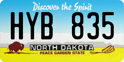ND license plate HYB835