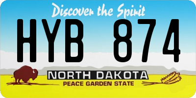 ND license plate HYB874
