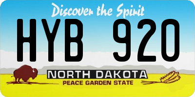 ND license plate HYB920