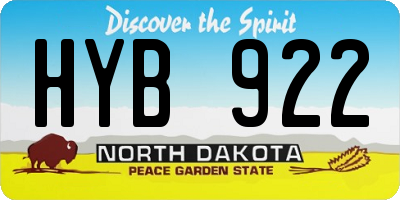 ND license plate HYB922