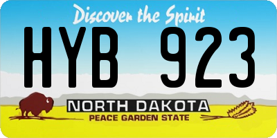 ND license plate HYB923