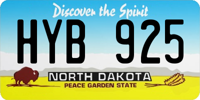 ND license plate HYB925