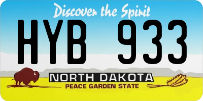 ND license plate HYB933
