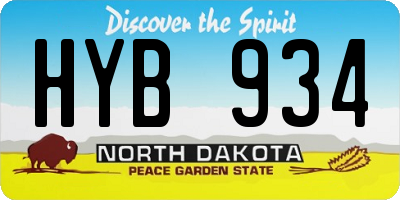 ND license plate HYB934
