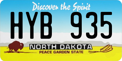 ND license plate HYB935
