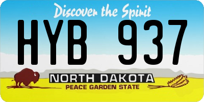ND license plate HYB937