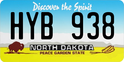 ND license plate HYB938