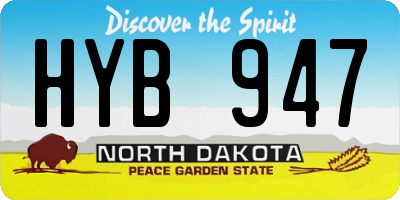 ND license plate HYB947