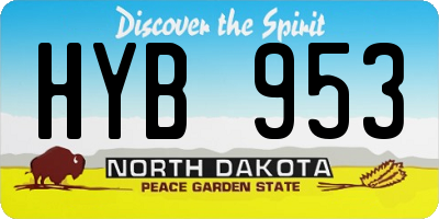 ND license plate HYB953