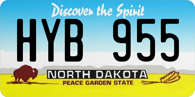 ND license plate HYB955